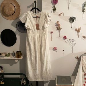 Soludos white olive dress